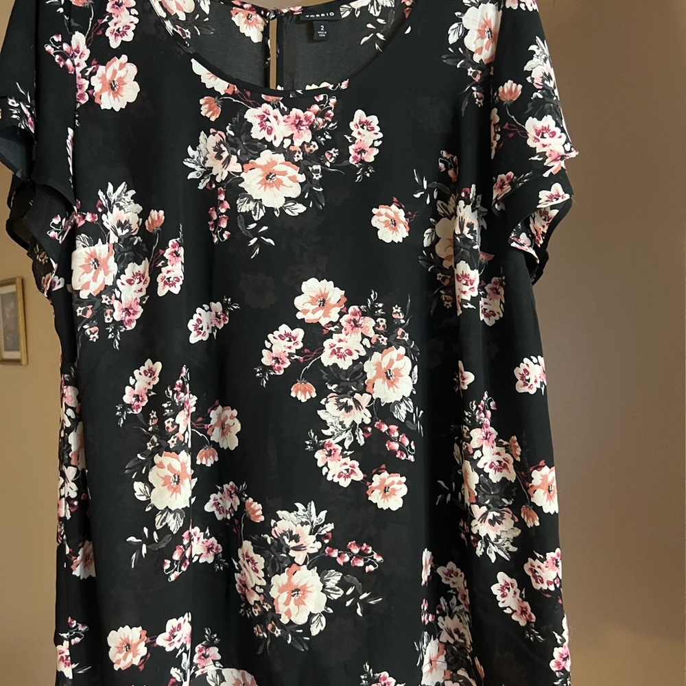 Torrid Pink and White Boxy Short Sleeve Blouse